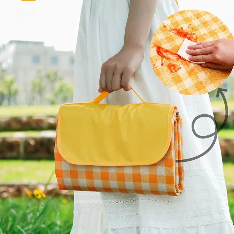 

Waterproof Roll Up Picnic Blanket Oxford Cloth Foldable Picnic Mat Trendy Spring Outing Thickened picnic blanket 피크닉 담요