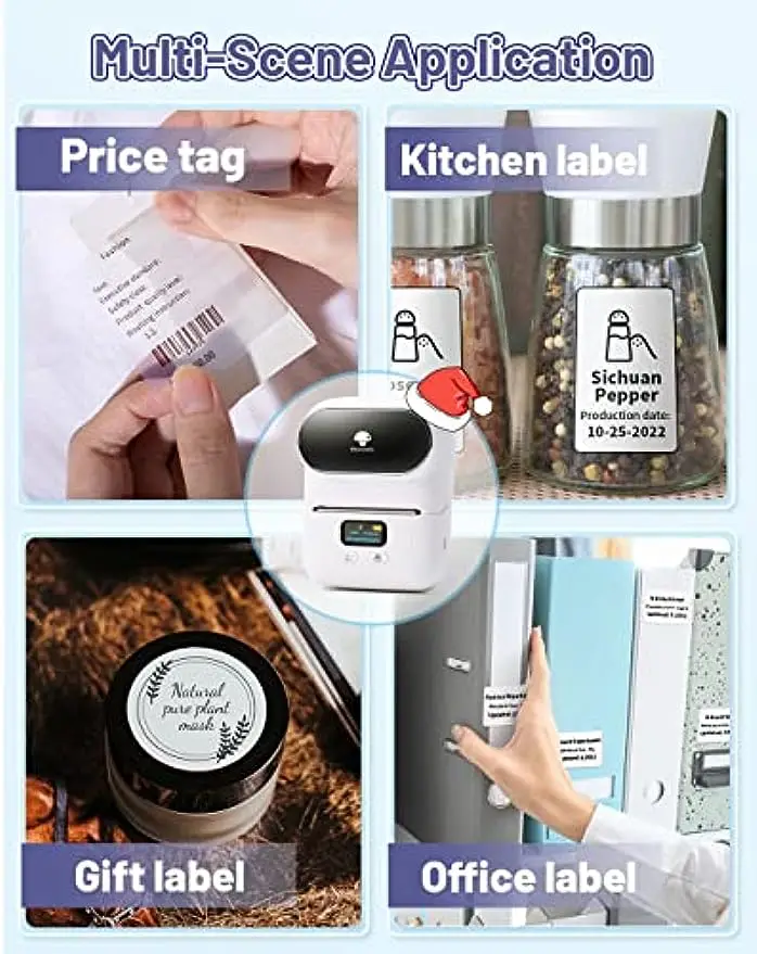 Phomemo M110 M120 Bluetooth Wireless Label Printer 20-50mm Label Maker Machine for Logo Tags Clothing Address Jewelry Mailing