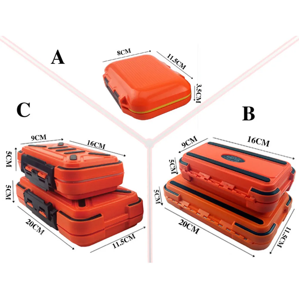 

Fishing Hook Box Waterproof Impact Resistant Large Capacity Storage Case Size M Orange Dual-Sided Adjustable Inserts Fishing