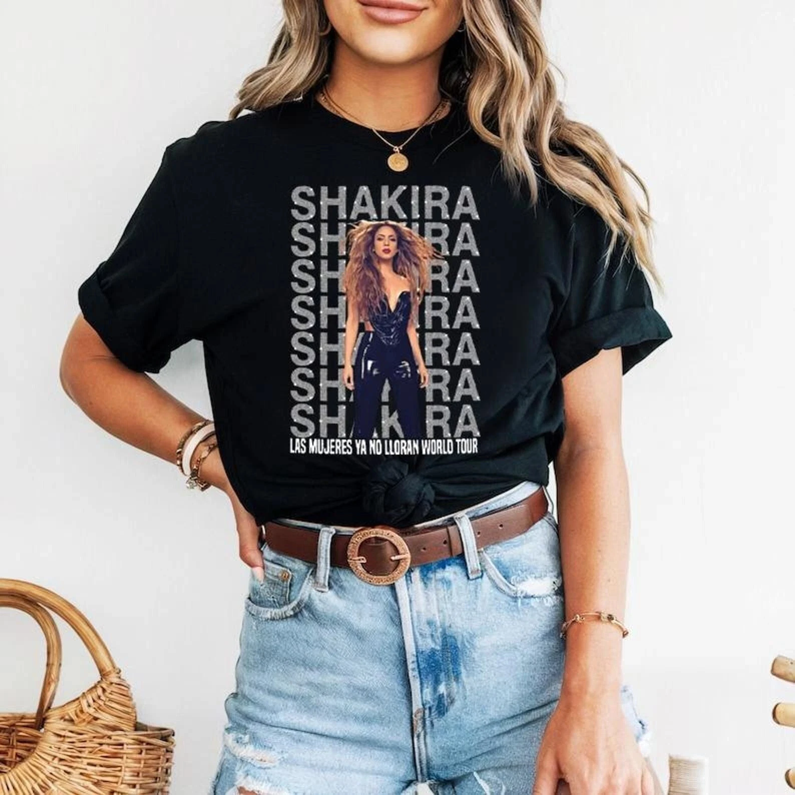 Camiseta Unissex Shakira Graphic 2026 Masculina e Feminina Gola Redonda 100% Algodão Manga Curta Y2K Oversized Streetwear Pop de Alta Qualidade