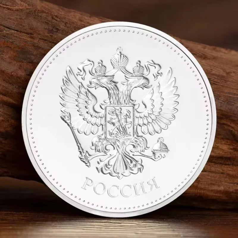 Twelve Constellations Virgo Silvery Plated Collectible Coin Russian Double Head Eagle Souvenir Coins Creative Gift