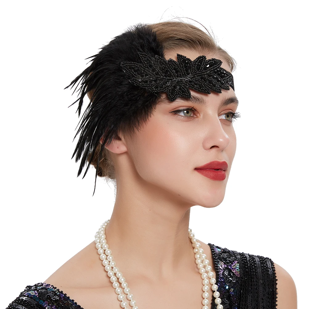 

Headb Flapper Wedding Party Flapper Headb Headdress Hair Accessory 1920sVintage Realistic Unfading