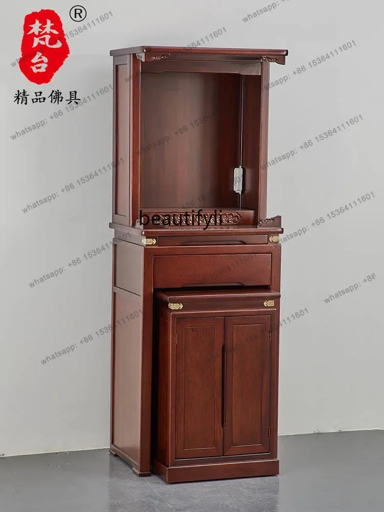 God of Wealth Cabinet Avalokitesvara Buddha Shrine Household Incense Burner Table New Chinese Style Simple Home
