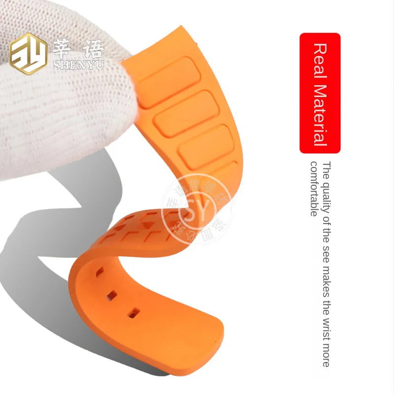 حزام ساعة مطاطي من سلسلة تلفزيون Shenyu-Hmsman ، قضيب توصيل مزدوج سريع الإصدار ، إكسسوارات ساعة رجالية ، M049526A ، 22 ، M049526A ، جديد