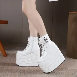 2024 New Stage Boots Women16cm Muffin Thick Bottom Waterproof Platform Large Size 43 Men's and Women's Performance Boots