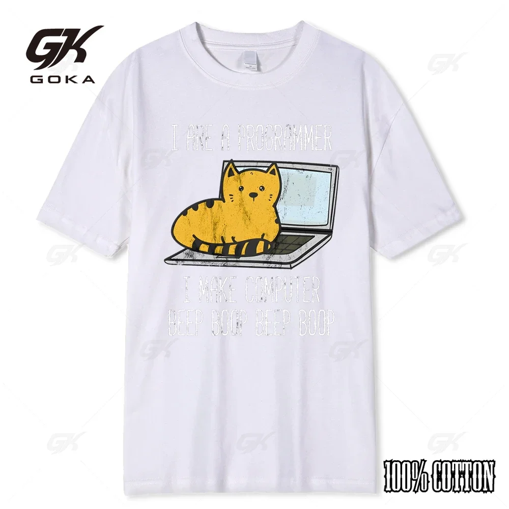 I Are Programmer I Make Computer Beep Boop Beep Boop Male T-Shirt Fashion Print T Shirt Oversize T-Shirts Summer Cotton