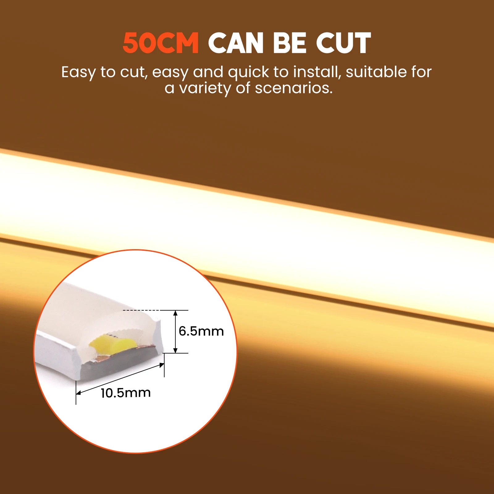 Impermeável LED Neon Strip Wall Light, IP67 Impermeável, Bluetooth, WiFi, Controle de Aplicativos, Regulável, Flexível, Tubo de Silicone, COB Light,