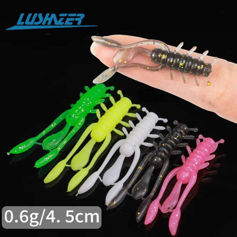 LUSHAZER 20 قطعة/الوحدة لينة إغراء يرقة الاصطناعي السحر 45 مللي متر الصيد الطعم ل باس الكارب دودة صغيرة لينة الصيد السحر #1