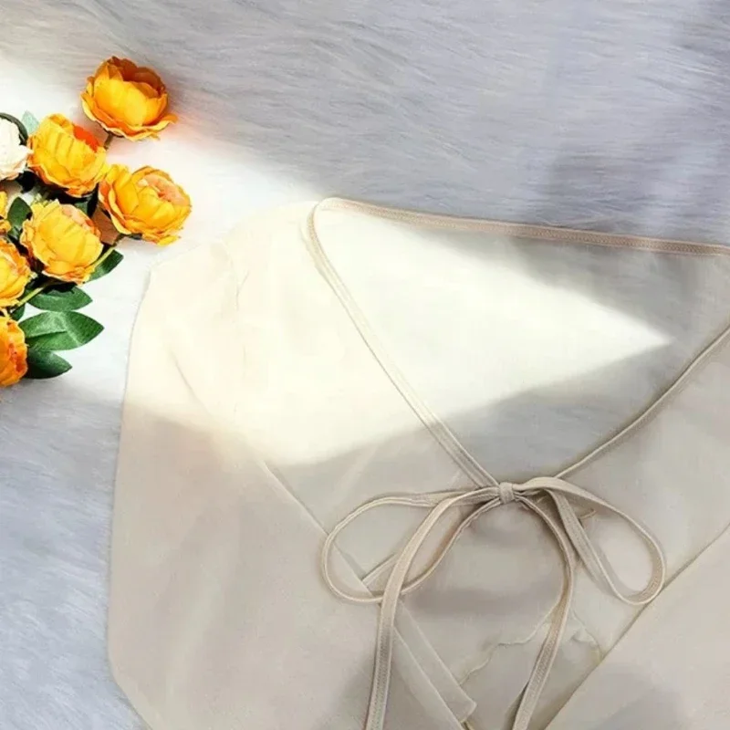 المرأة قمصان صيفية حلوة طويلة الأكمام الكشكشة مضيئة كم عطلة الصلبة واقية من الشمس القمم التعادل متابعة بالأزرار الشيفون قمصان قصيرة