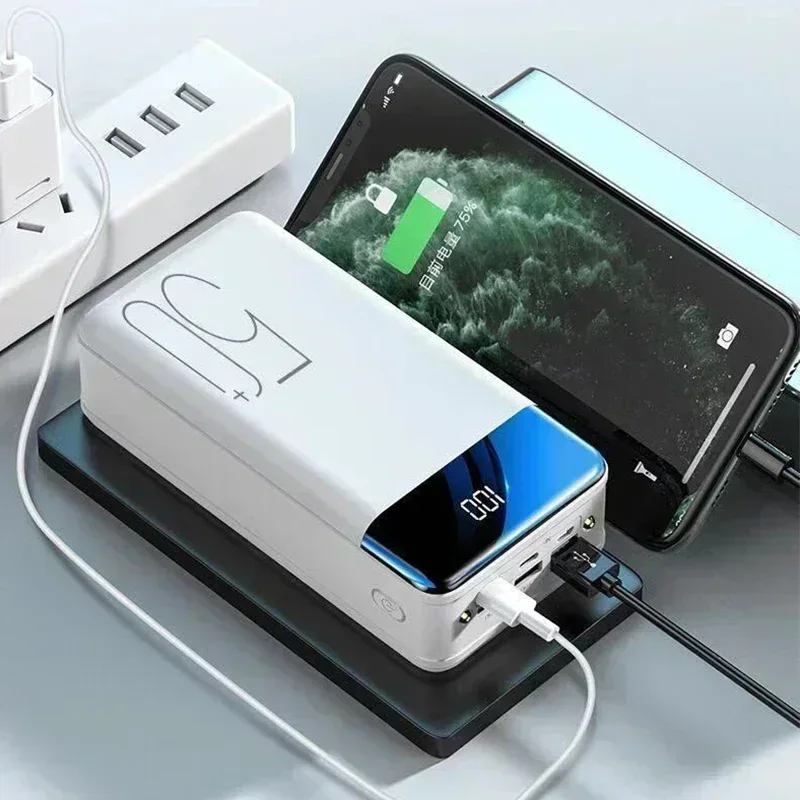 보조배터리 휴대용 고속 충전 보조베터리 3 USB PoverBank 외장 배터리 충전기, 휴대폰 태블릿용, 200000mAh, 2023 신제품