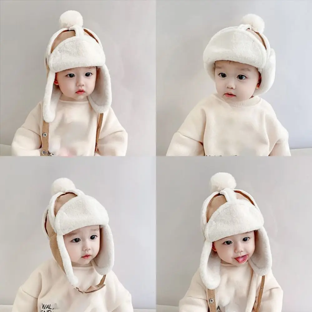 

Зимняя детская шапка с защитой ушей от 1 до 4 лет, ветрозащитная утепленная детская шапка-бини, мягкая милая детская вязаная шапка для маленьких детей