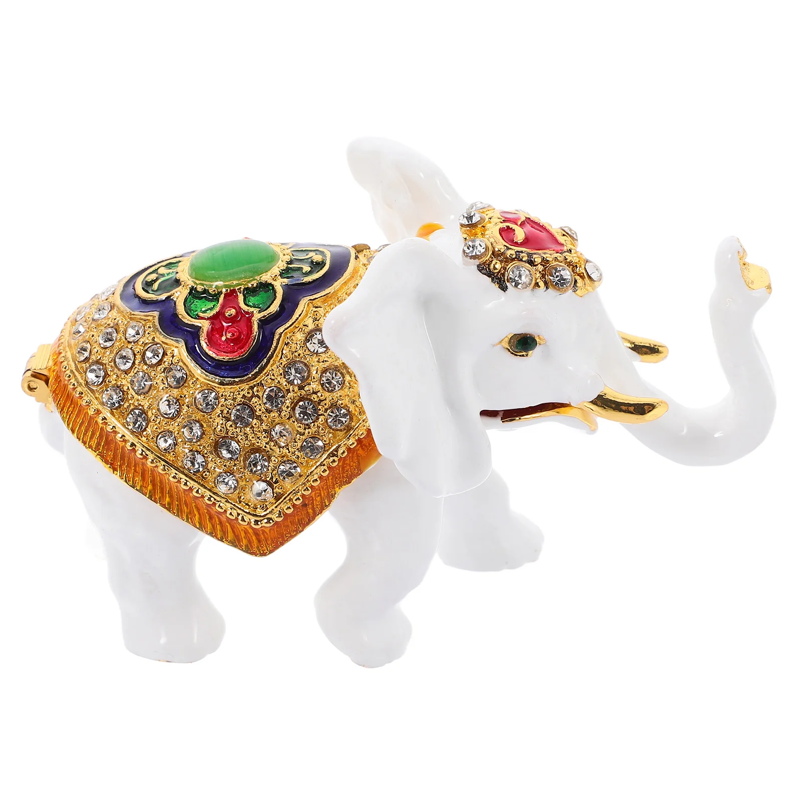 

Elephant Jewelry Box Hand Painted Figurine Storage Metal Hand-painted Ring Holder