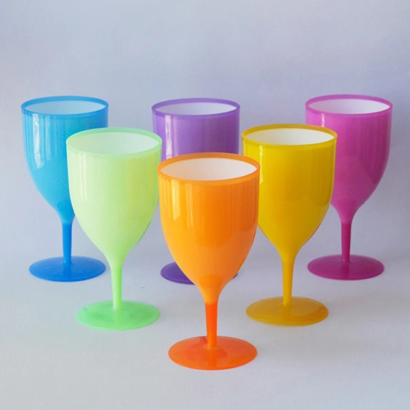 6 pz/set di bicchieri da vino in plastica a doppio strato Cocktail Champagne calice Picnic