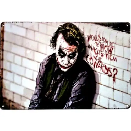 Heath Ledger Joker Dark Knight Movie Vintage Metal Sign Poster Decor 12x8