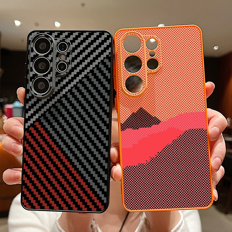 Carbon Fiber Texture Magnetic Phone Case For Samsung Galaxy S26 S25 S24 Ultra S25 S23 FE A57 A56 A37 A17 A55 A26 A36 A35 Cover - view 2
