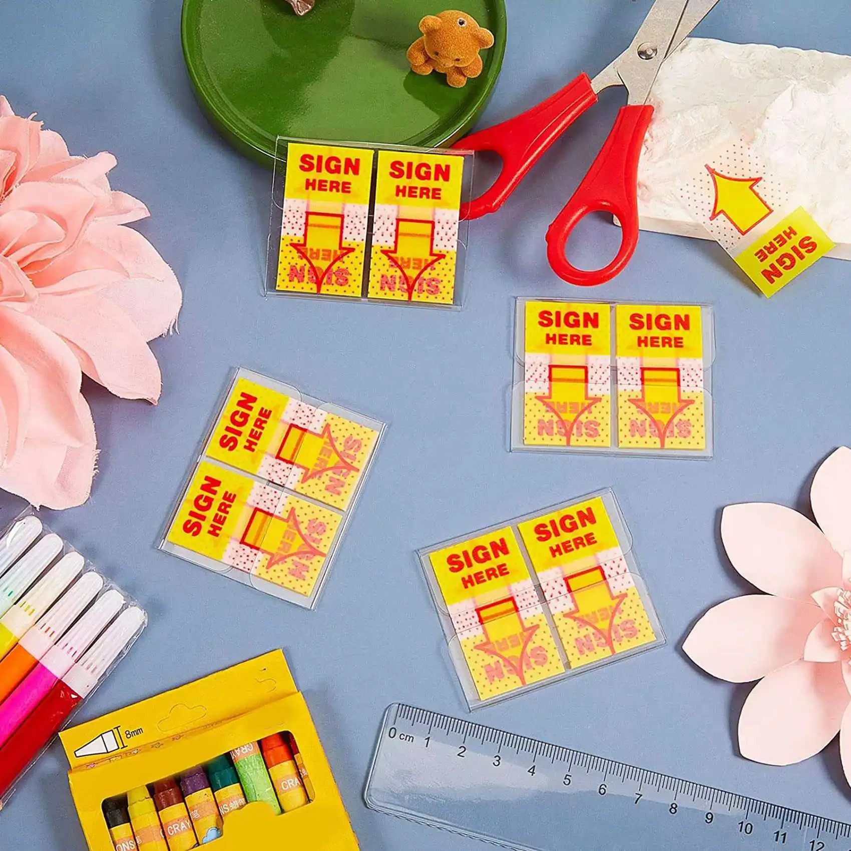 

1800PCS Sign Here Tabs Sign Here Sign Here Stickers Sign Here Flags With Dispenser Arrows Flag, 1 Inch (Yellow)