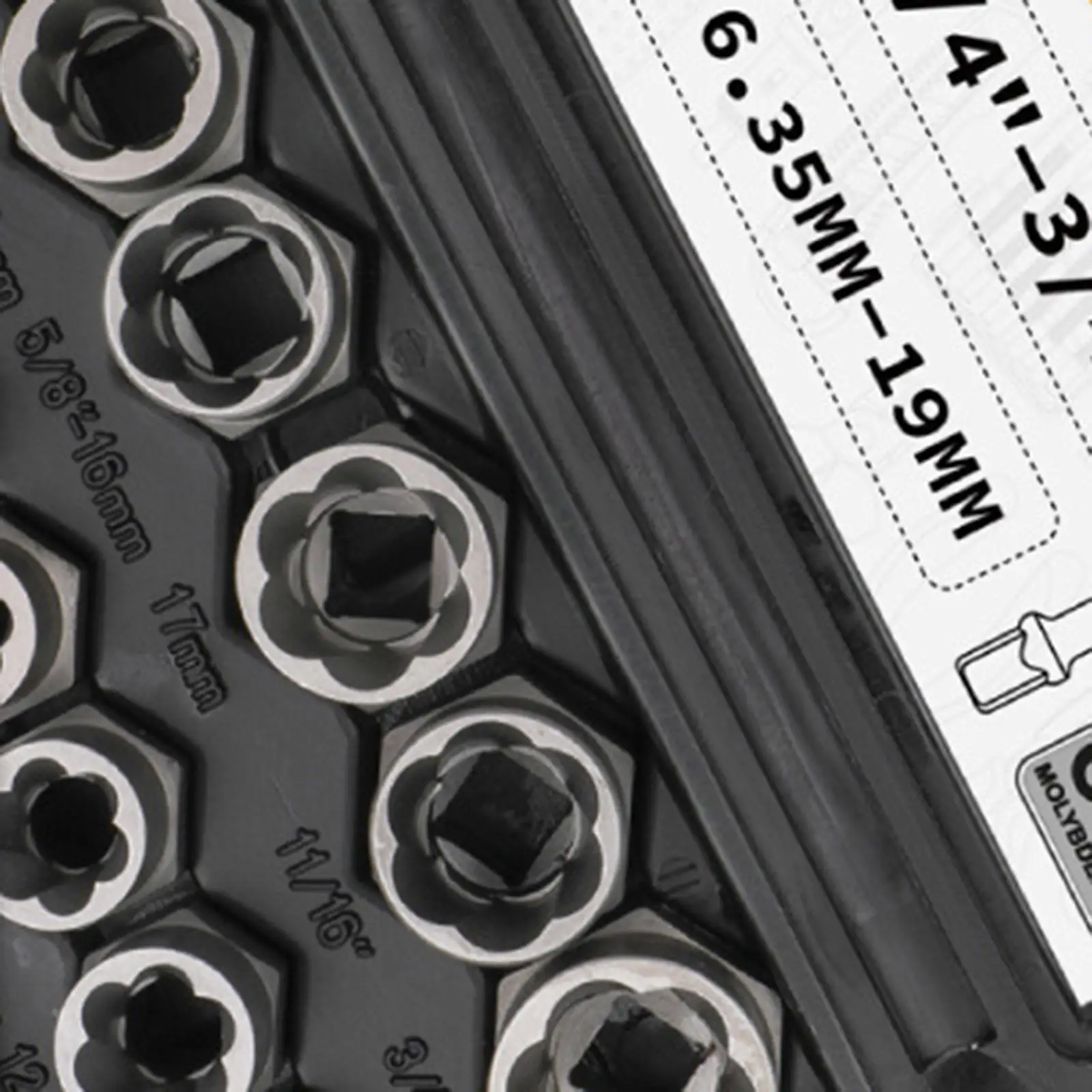 Nut Twister Socket Set 14pc Bolt Extractor Kit Damaged Screw Remover Tool Steel Hex Socket Wrench with Storage Case for Car