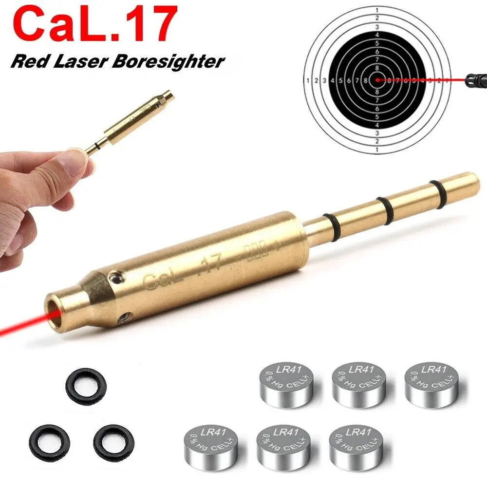 

.17 Red Laser Bore Sight Cartridge Boresight Dry Fire Shooting Training Brass