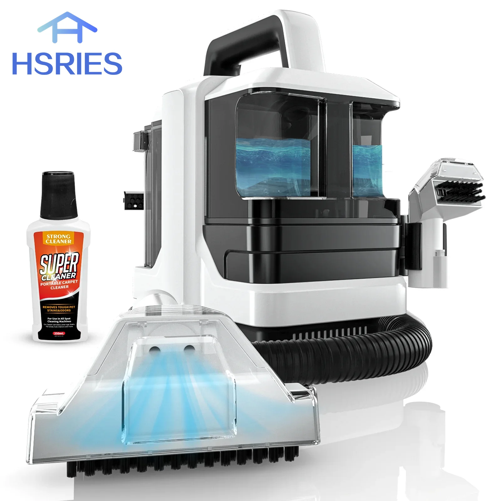 

HSRIES W05 Handheld Fabric Cleaner 750W 6000Pa 2in1 Vacuum Wash Long Runtime Compact for Hardwood Carpet Large Battery Cleaning