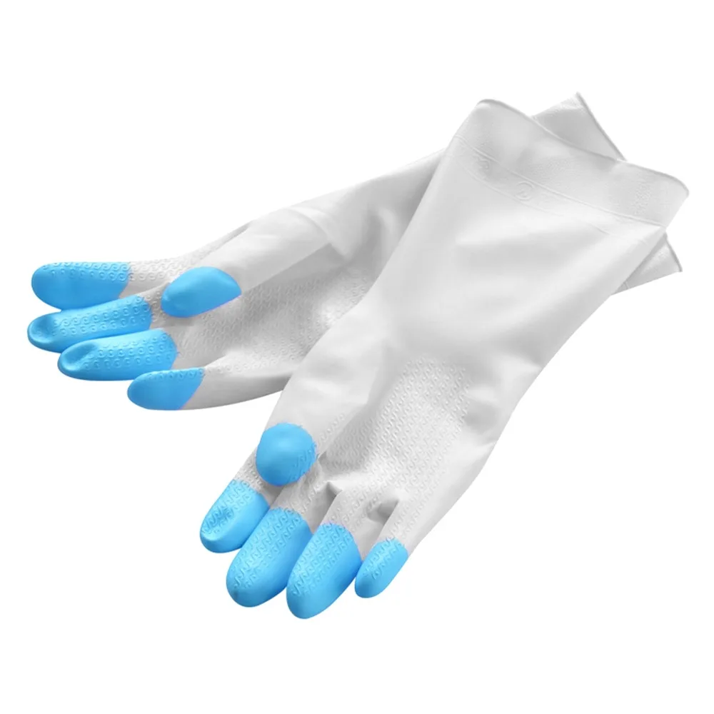 Waterproof Household Cleaning Gloves Long Cuff Thick Textured Dishwashing Gloves Multi-Functional TPR Cleaning Gloves Pet Bath