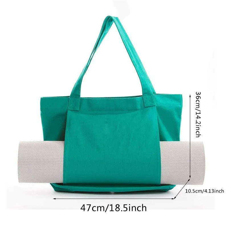1pc Yoga Bag Yoga Mat Storage Tote Large Capacity Portable Canvas Storage Bag for Fitness Pilates Outdoor Exercise - view 3