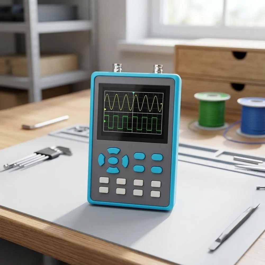 Portable Dual Channel 120MHz Digital For Oscilloscope with Built-in Signal Generator for Sine Square Triangle Wave Outputs