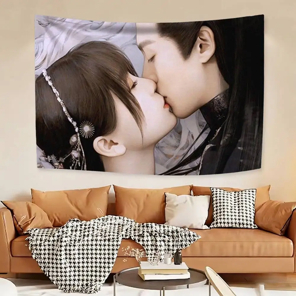 

L-Love Between Fairy and Devil Flags Wall Hanging Background Art Banner for Bedroom Home Outdoor Decor