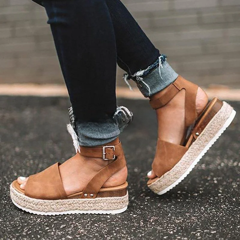 

Wi eBay New Large Size Fi Mouth Sandals Women's Rope W Light Foam Bot Casual Sle Waterproof Platform Faion San...