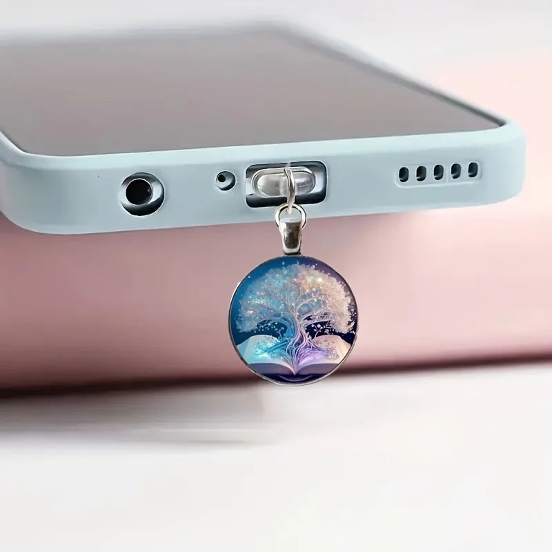 الهاتف المحمول الغبار التوصيل شجرة الحياة قلادة اكسسوارات الديكور آيفون نوع-c ميناء الغبار التوصيل مكافحة فقدان حبل هدية فريدة من نوعها