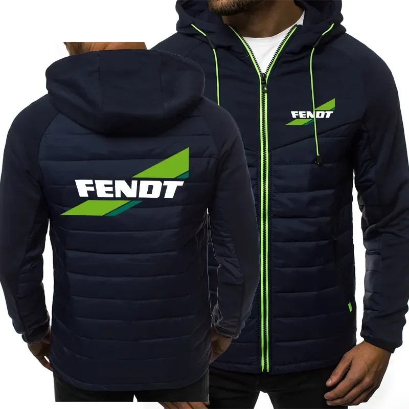 

2023 Spring Autumn FENDT LOGO Clothes Men Thick Warm Cotton Jacket Men Collar Male Jacket Zipper Hoodies Coat