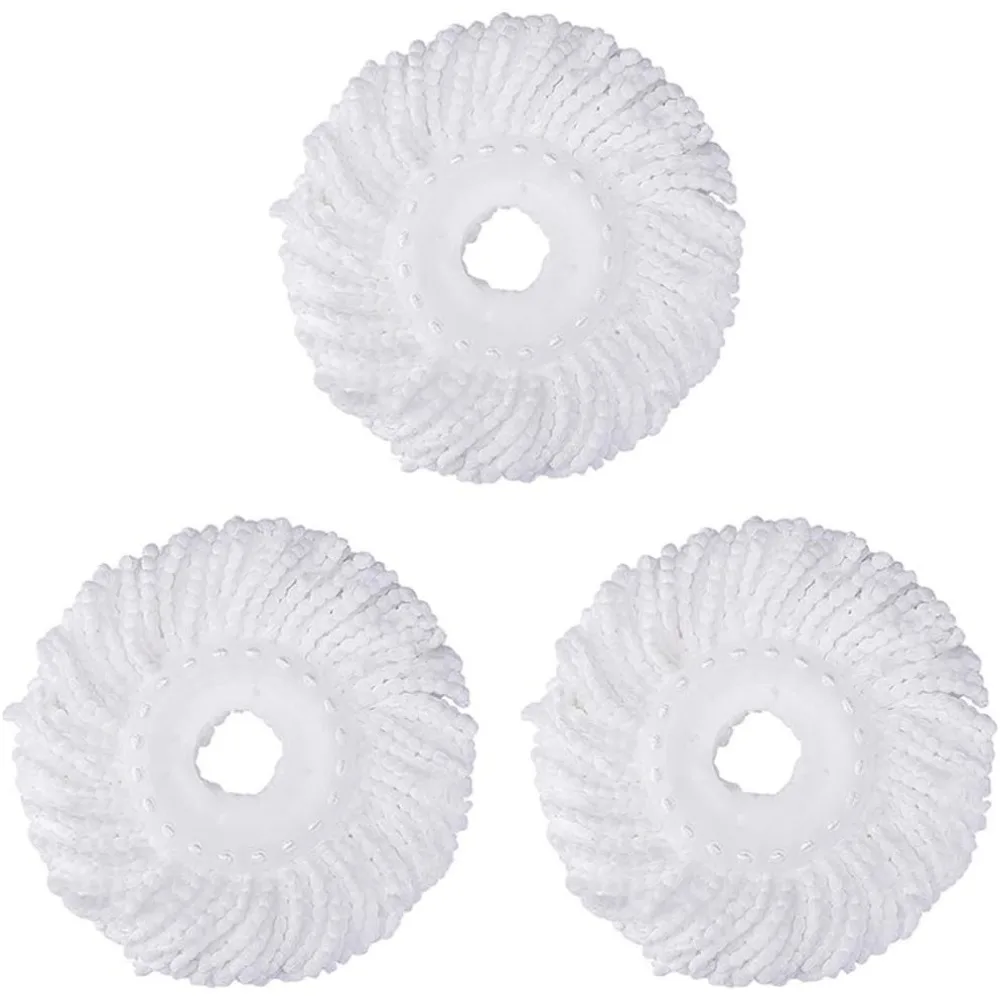 

3 Pack Mop Head Replacement Spin Mop Replacement Head Microfiber Spin Mop Refills Easy Cleaning Round Shape Standard Size