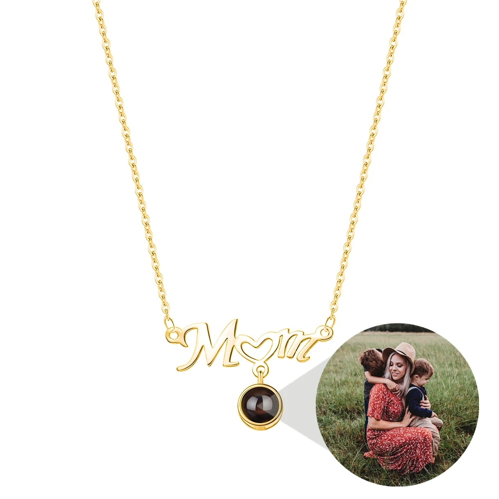 

Twinkling Custom Photo Projection Photo Necklace for Women Mom Necklace 925 Chain Mother's Day Gift Special Jewelry