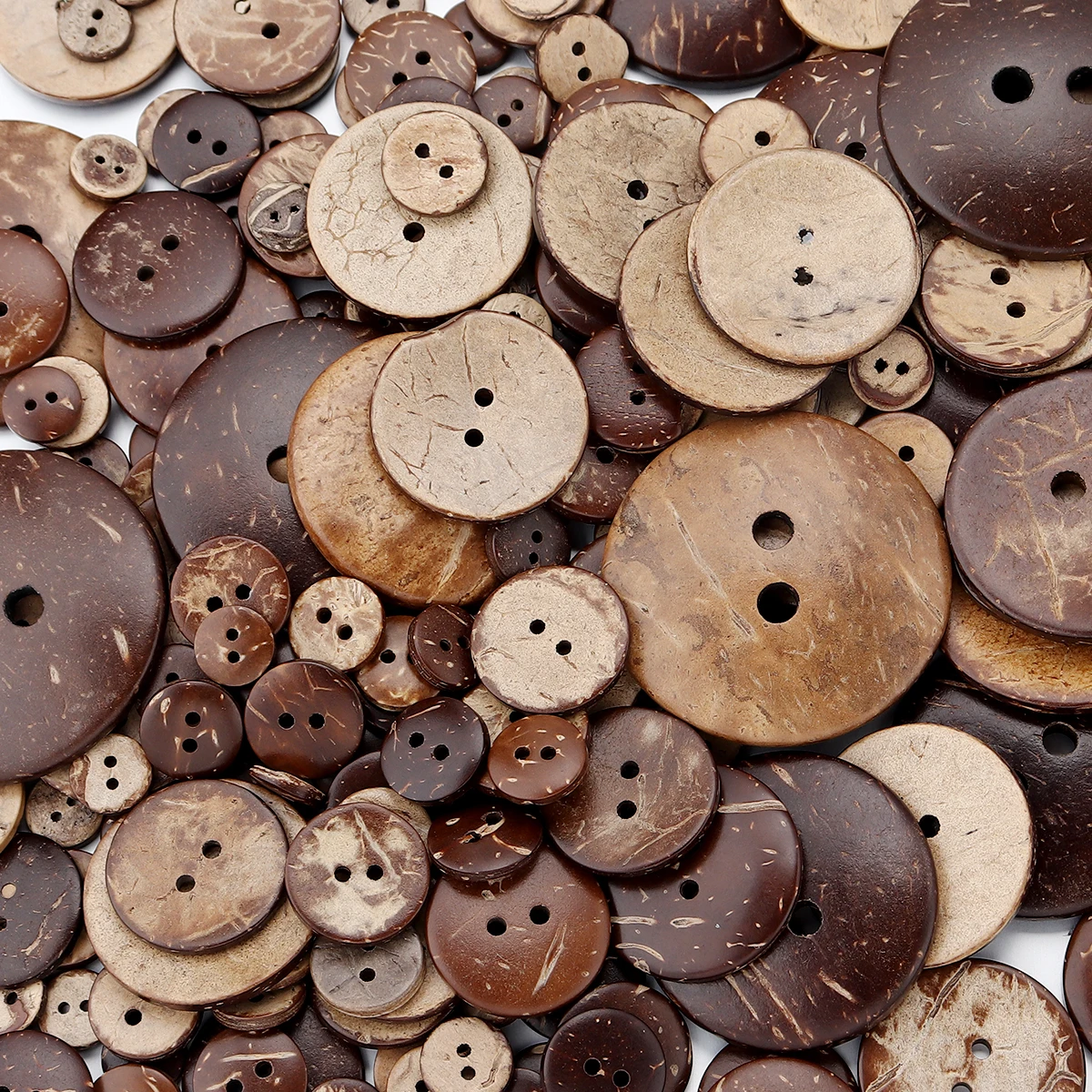 

10-100 шт., натуральные пуговицы из скорлупы кокоса, коричневые, круглые пуговицы с 2 отверстиями для пришивания одежды, сделай сам, ручная работа, аксессуары для кукольных глаз