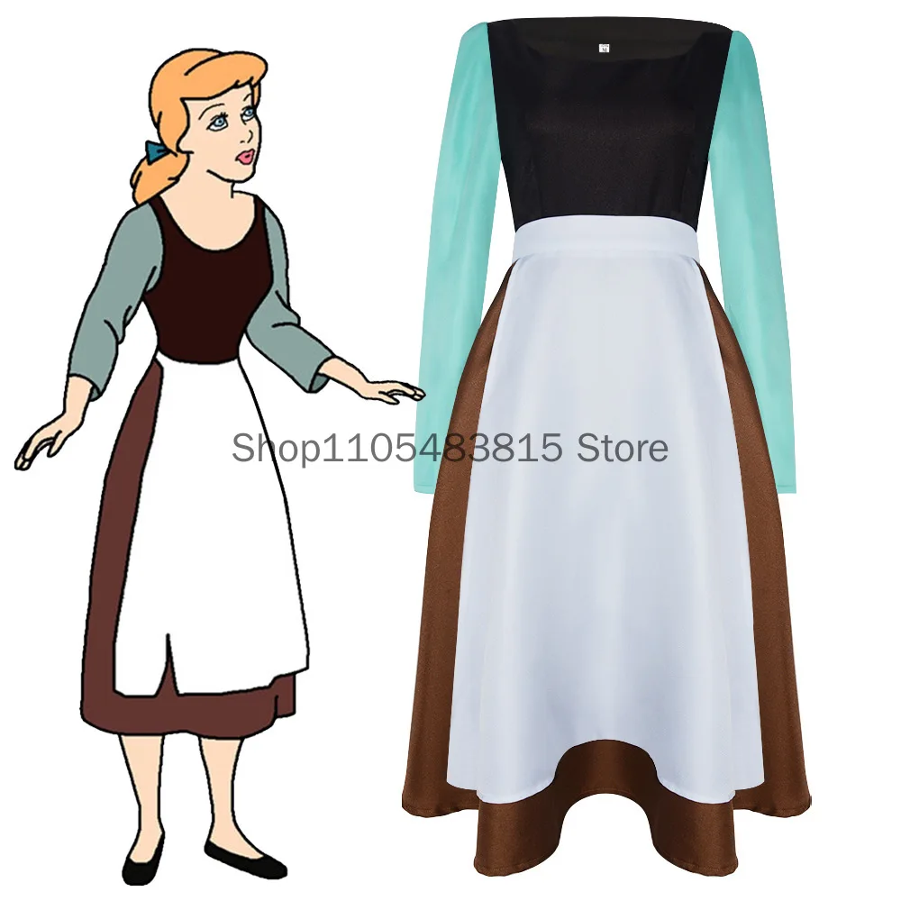 

Medieval civilian Maid dress Cinderella skirt maid costume cosplay cosplay Halloween performance dress