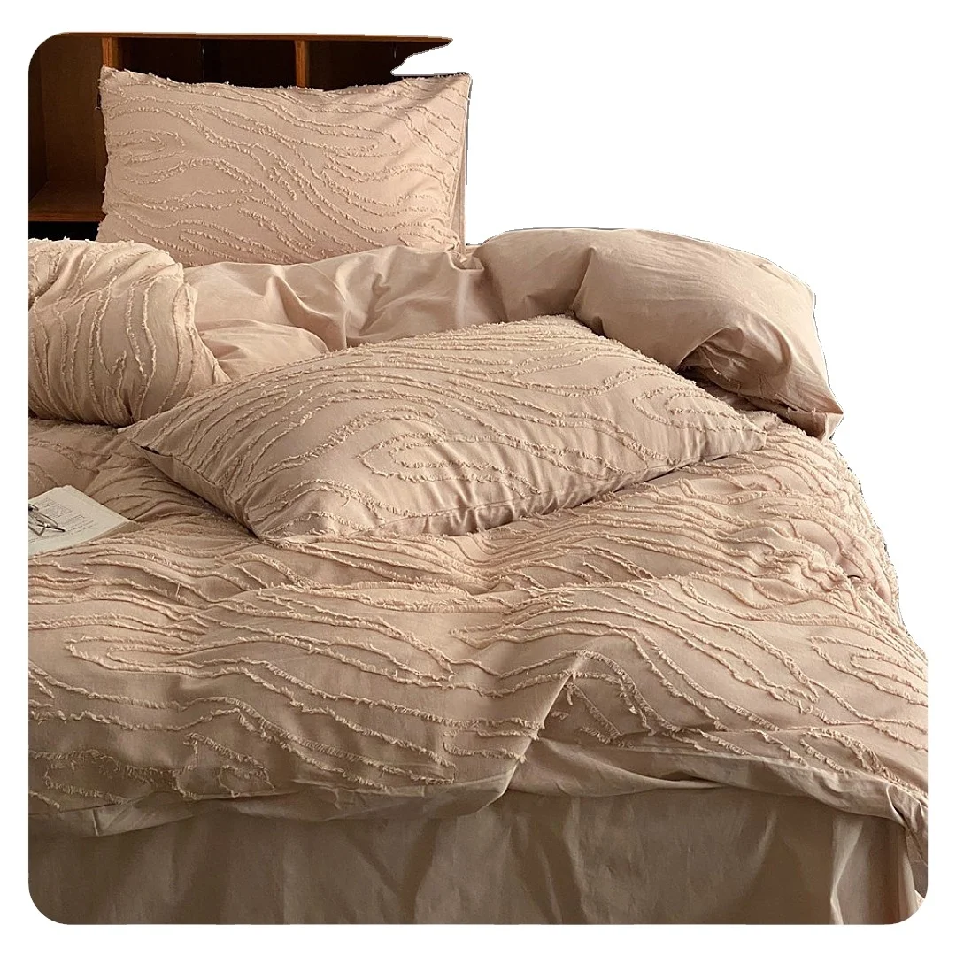 

Комплект постельного белья из хлопка 60S с тафтингом в богемном стиле в стиле бохо, шикарный пододеяльник с кисточками, простыня, комплект постельного белья