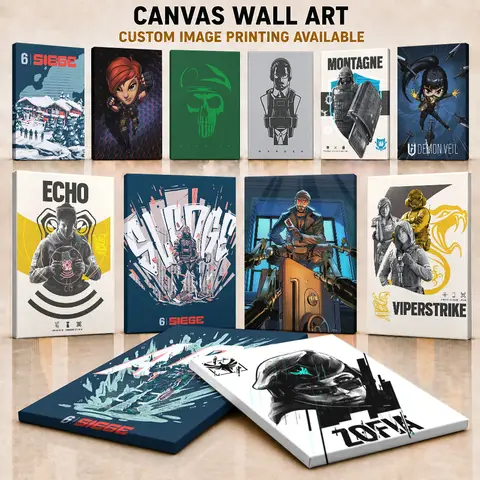 Rainbow Six Siege Framed Canvas Posters Personalized Photo Tactical Action Theme Wall Art For Home Office Or Entertainment Room