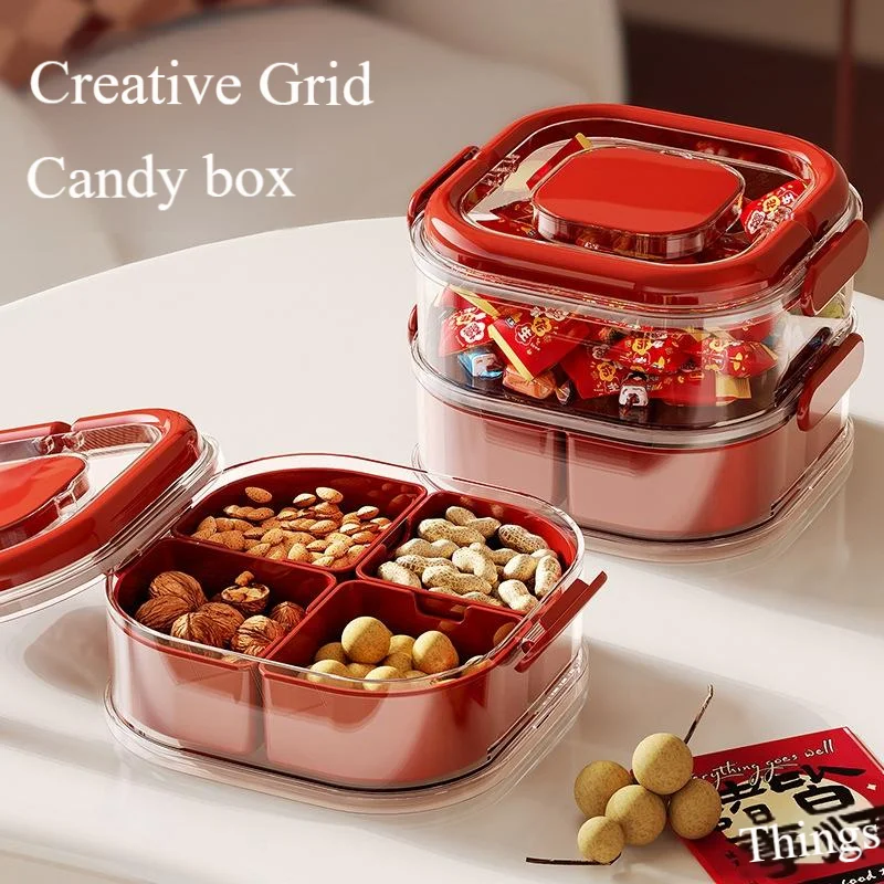 8.7 * 19.7/14.7 * 19.7/20.9 * 19.7cm 1/2/3 layer Snackle Box Container For Candy, Fruits, Nuts, Snacks Snacklebox 3 Compartment