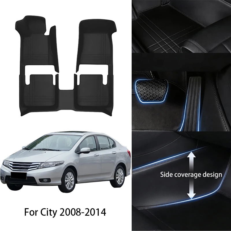 

Комплект автомобильных ковриков из искусственной кожи на заказ для Honda City HRV 2008, 2011, 2013, 2018, 2023. Роскошный полный комплект аксессуаров для интерьера автомобиля.