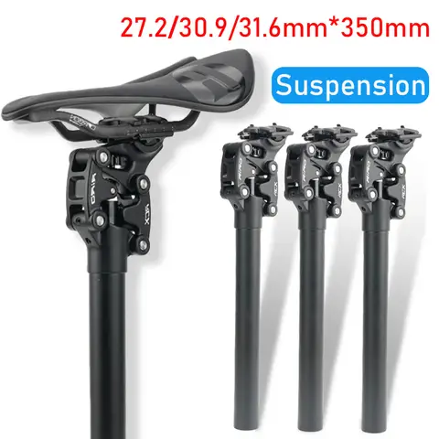 자전거 서스펜션 시트포스트 27.2 30.9 31.6mm 산악 로드 자전거 충격 흡수 시트 포스트 4 링크 자전거 안장 튜브 350mm