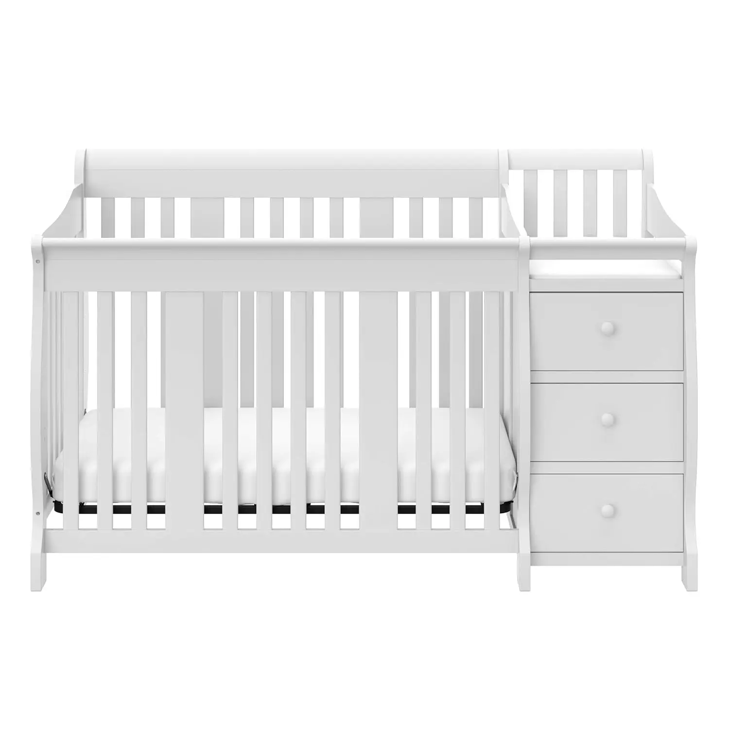 Storkcraft Portofino-CPull Convertible et Changeur, Table Chlorwith MEL, Abrts to Toddler Bed, Blanc, Proxy, 5 en 1