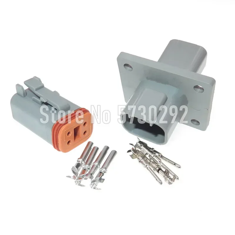 4P Rectangle Wiring Harness Terminal Plug With Fixed Flange DT04-4P-L012 Waterproof Wire Socket For Automobile