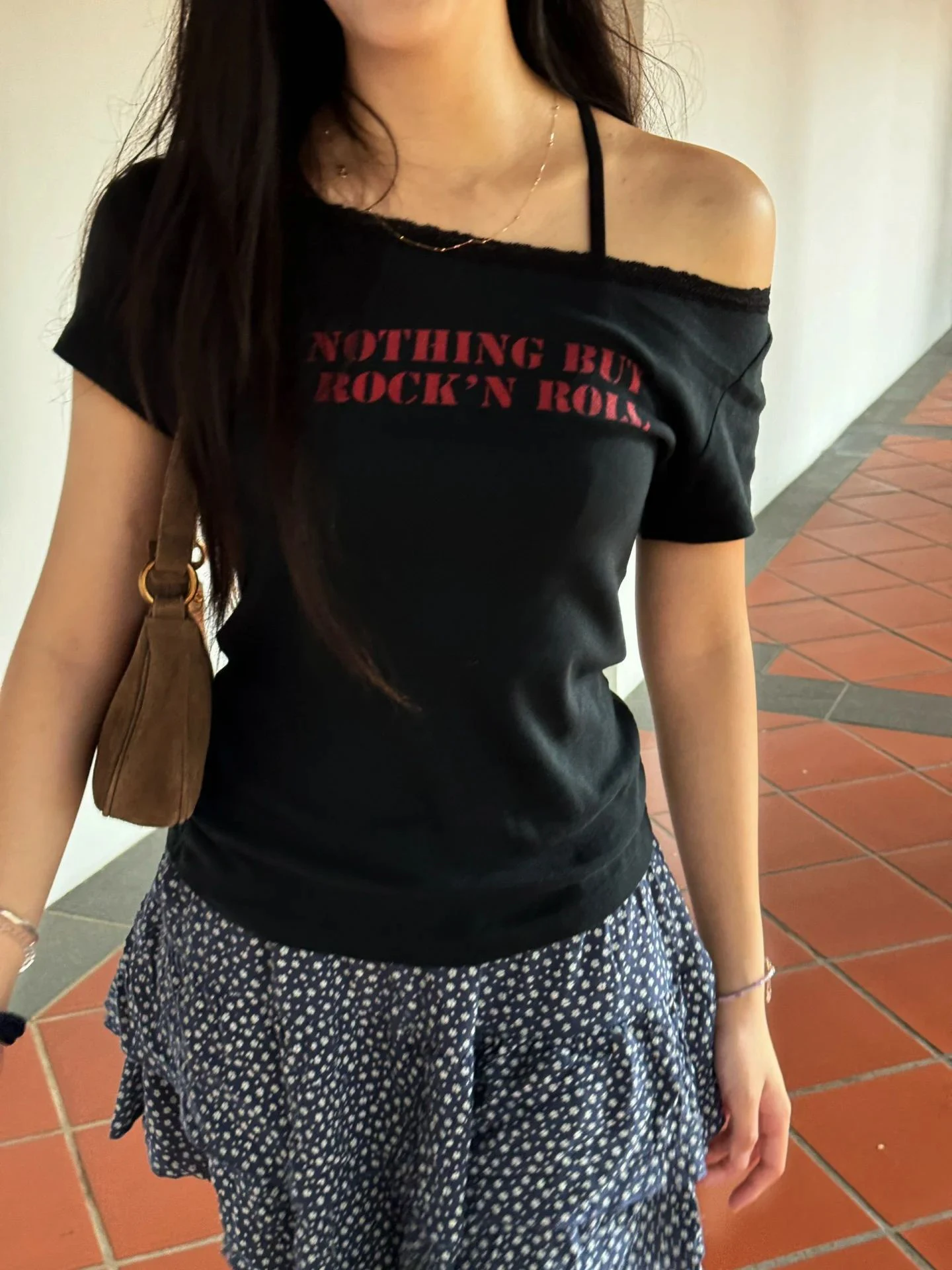 Letter Print Lace Trim T-shirt Woman Summer Scoop Neck Short Sleeve Slim Tee Shirts Vintage Streetwear Cotton Tshirt New Y2k Top