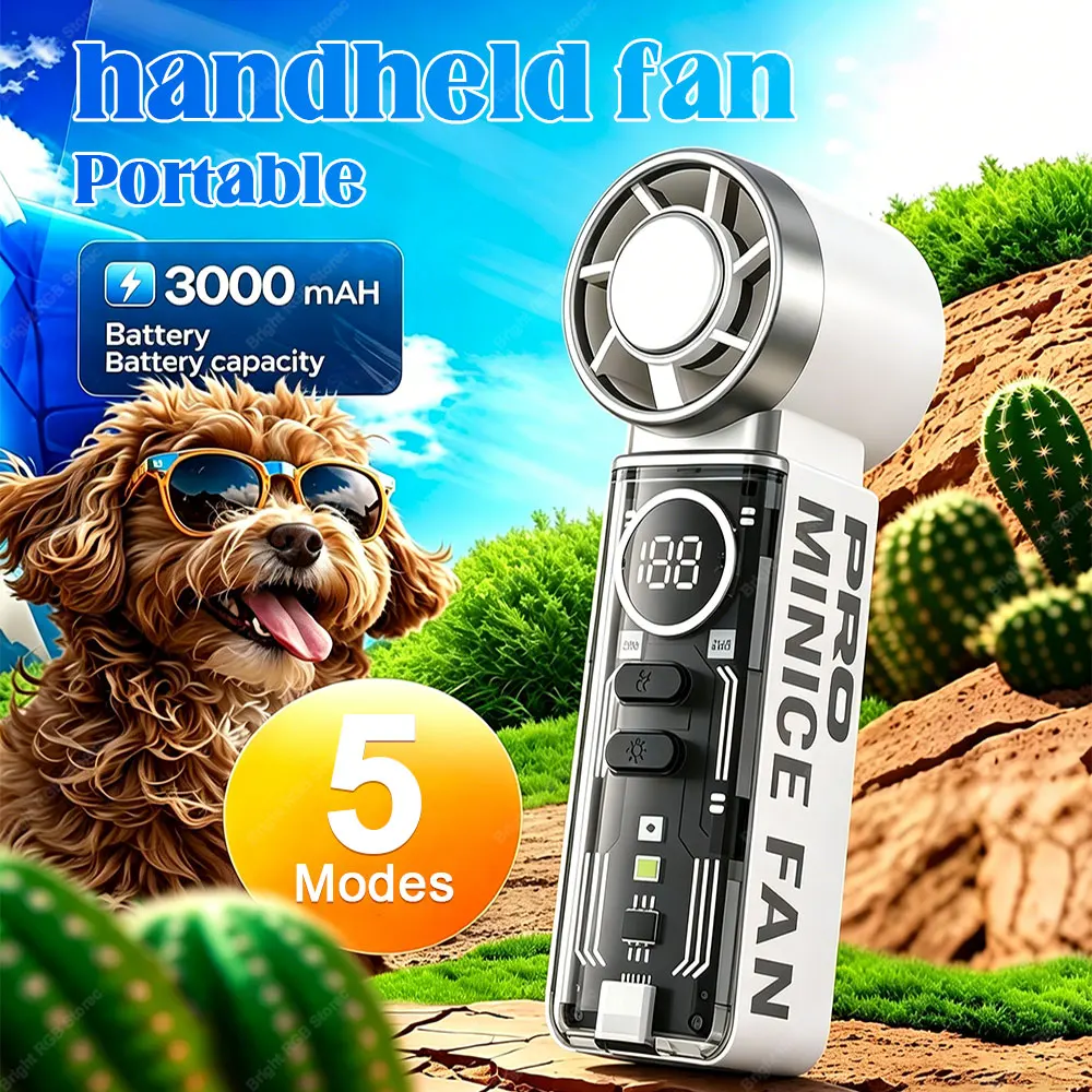 Ice Refrigeration Rapid Cooling Hand Fan USB Rechargeable Outddor Portable High Speed Mini Turbo Fan 199 Gears Wind