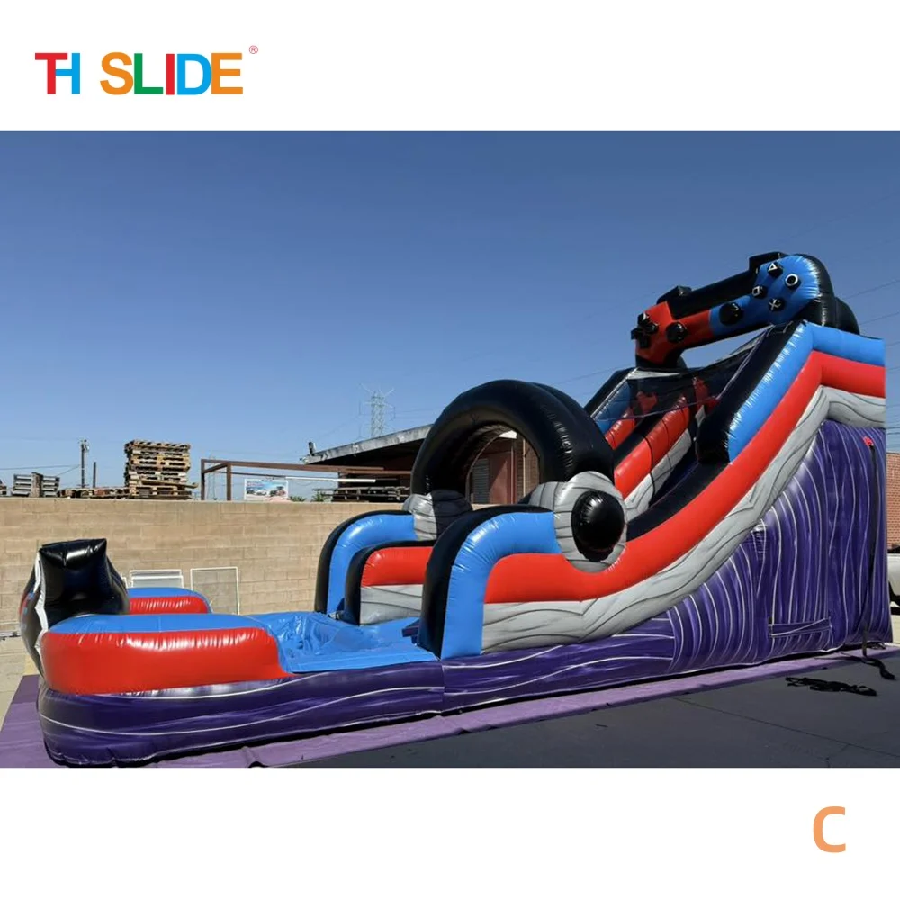 Par expédier à porte, toboggan gonflable de nouveau design 2025, toboggan gonflable commercial avec piscine pour enfants et adultes