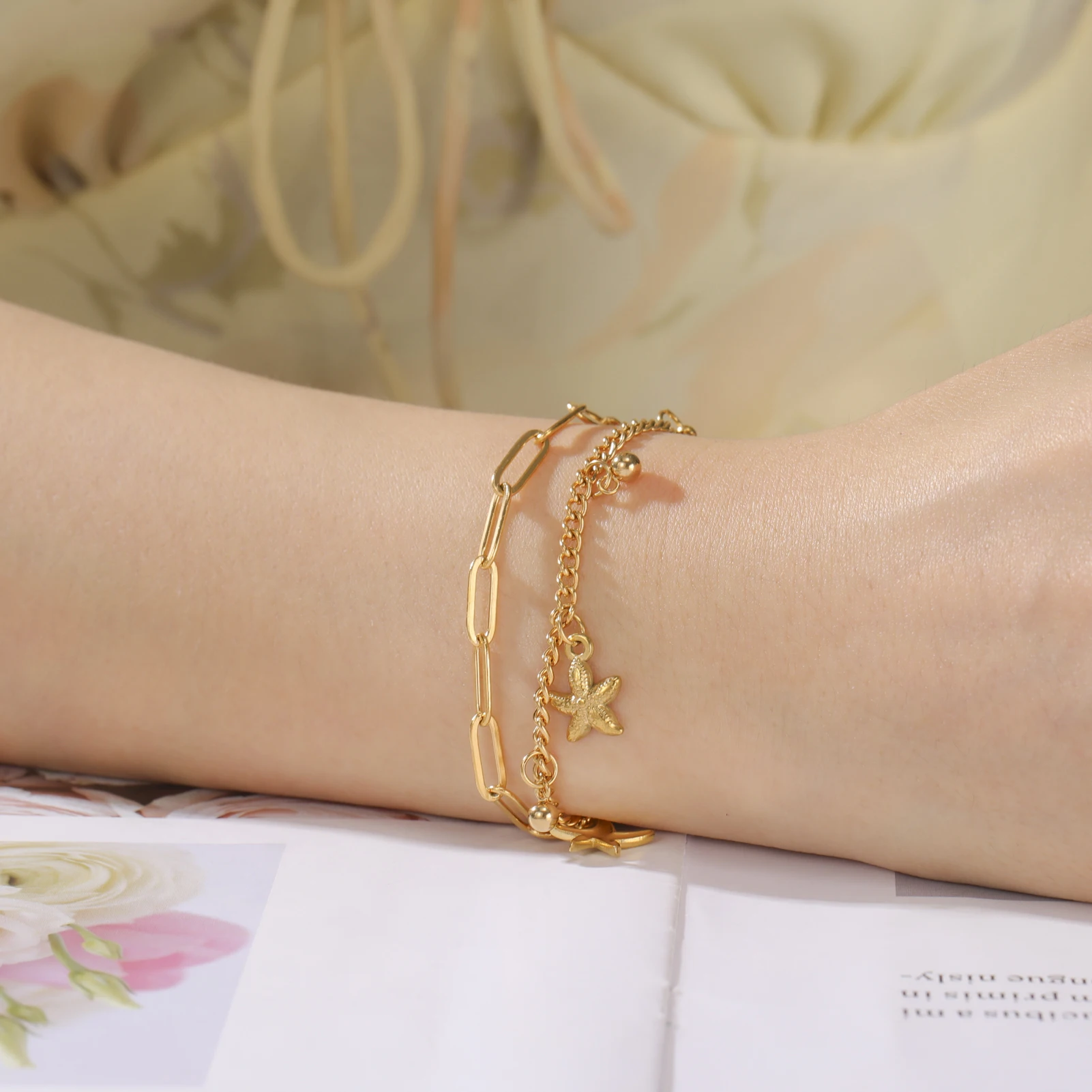 سوار بقشرة نجم البحر بوهيمي للنساء ، الفولاذ المقاوم للصدأ ، الصيف ، المحيط ، الشاطئ ، قلادة ، مجوهرات ، هدية حفلات