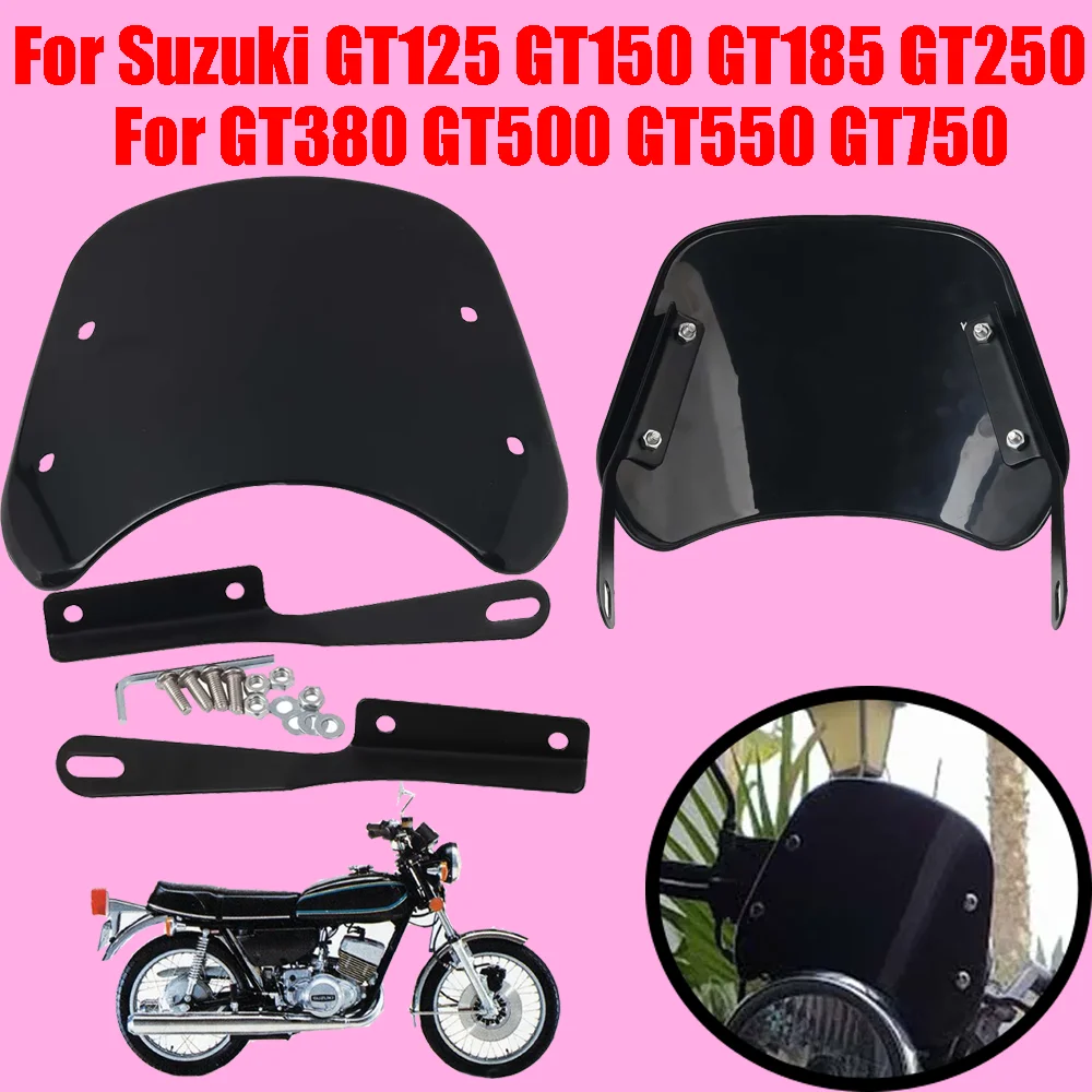 

For Suzuki GT125 GT150 GT185 GT250 GT380 GT500 GT550 GT750 GT 550 Accessories Retro Windscreen Windshield Wind Screen Deflector