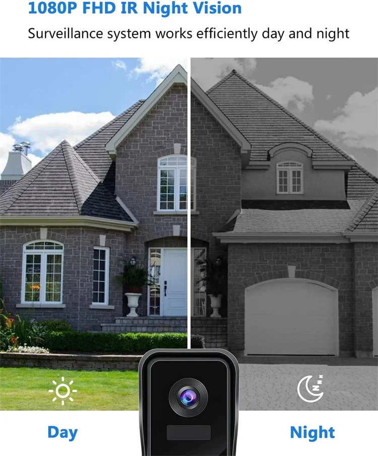 Perfect Quality Home Waterproof Smart Visual Wireless Doorbell with 2k Hd Camera