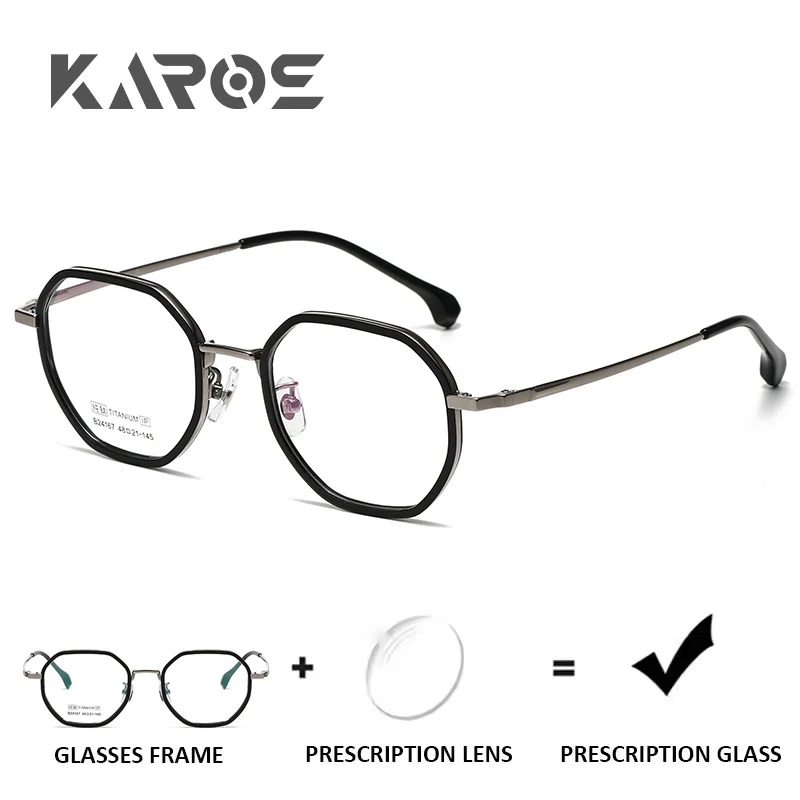 

KAROS Pure Titanium Optical Prescription Glasses Square Anti Blue Light Myopia Photochromic Progressive Eyeglasses For Men