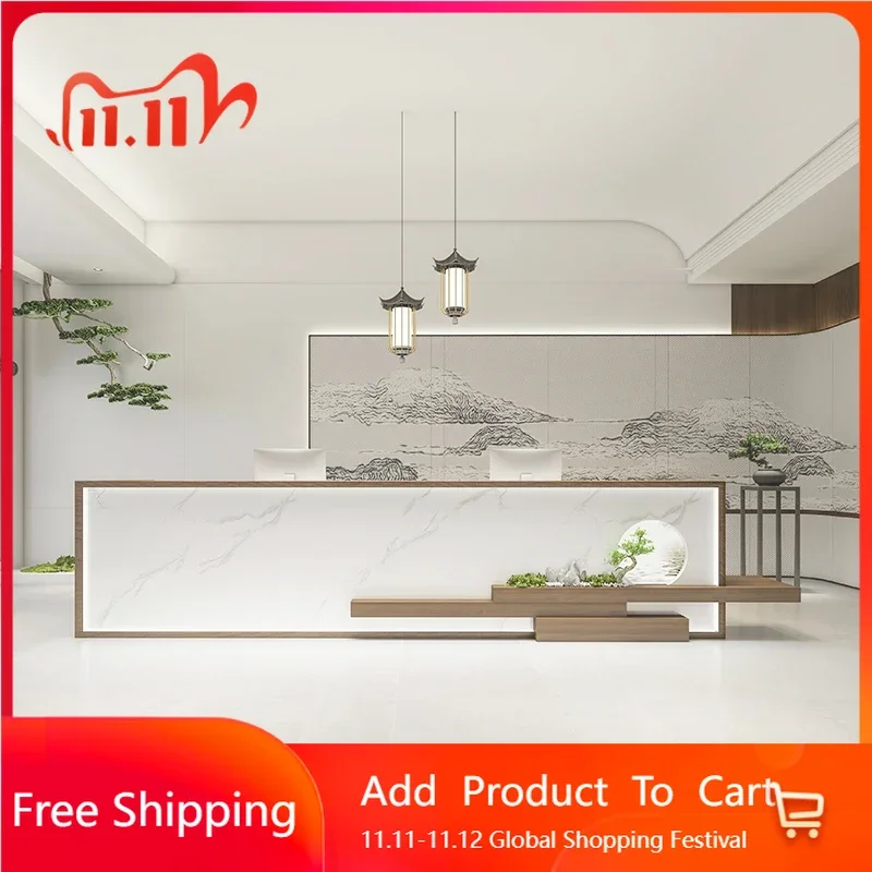 

Design Counter Front Desk Reception Clothes Reseption Lectern Simple Customer Center Executive Escritorio Postmodern Furniture