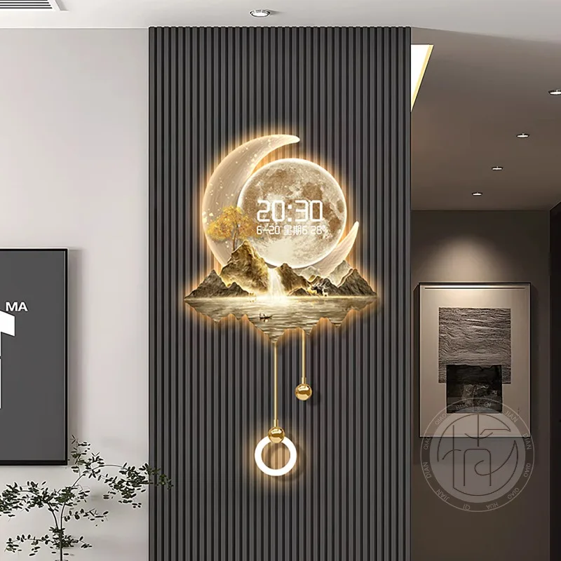 Modern Restaurant Clock Wall Creative Fashion Design Living Room Led Luxury Wall Watch Bedrooms Horloge Murale Home Decoration